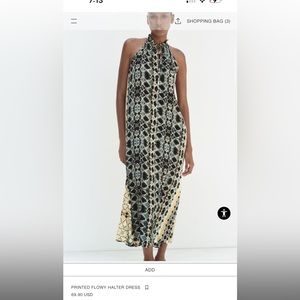 Printed flowy halter dress